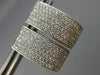 ESTATE 1.96CT DIAMOND 18KT WHITE GOLD 3D MULTI ROW OVAL HUGGIE HANGING EARRINGS