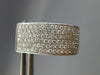 ESTATE 1.96CT DIAMOND 18KT WHITE GOLD 3D MULTI ROW OVAL HUGGIE HANGING EARRINGS