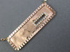 ESTATE .25CT ROUND DIAMOND 14KT ROSE GOLD 3D RECTANGULAR HAMMERED PLATE NECKLACE