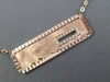 ESTATE .25CT ROUND DIAMOND 14KT ROSE GOLD 3D RECTANGULAR HAMMERED PLATE NECKLACE