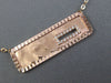 ESTATE .25CT ROUND DIAMOND 14KT ROSE GOLD 3D RECTANGULAR HAMMERED PLATE NECKLACE