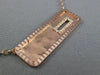 ESTATE .25CT ROUND DIAMOND 14KT ROSE GOLD 3D RECTANGULAR HAMMERED PLATE NECKLACE