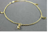 ESTATE LONG 18K YELLOW GOLD MOON BY THE YARD CHARM WRIST / ANKLE BRACELET #24697