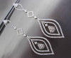 ESTATE 2.22CT DIAMOND 18KT WHITE GOLD FLOATING HALO CLUSTER HANGING EARRINGS