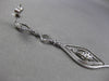 ESTATE 2.22CT DIAMOND 18KT WHITE GOLD FLOATING HALO CLUSTER HANGING EARRINGS
