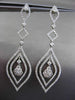 ESTATE 2.22CT DIAMOND 18KT WHITE GOLD FLOATING HALO CLUSTER HANGING EARRINGS