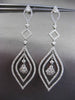 ESTATE 2.22CT DIAMOND 18KT WHITE GOLD FLOATING HALO CLUSTER HANGING EARRINGS