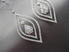 ESTATE 2.22CT DIAMOND 18KT WHITE GOLD FLOATING HALO CLUSTER HANGING EARRINGS