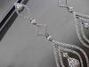 ESTATE 2.22CT DIAMOND 18KT WHITE GOLD FLOATING HALO CLUSTER HANGING EARRINGS