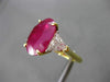 ANTIQUE 9.97CT DIAMOND & AAA RUBY 18K WHITE & YELLOW GOLD OVAL ENGAGEMENT RING