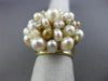 ESTATE EXTRA LARGE .16CT DIAMOND & PEARL 14KT TWO TONE GOLD FLOWER RING #25671