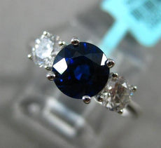 1.81CT DIAMOND & AAA SAPPHIRE 18K WHITE GOLD PAST PRESENT FUTURE ENGAGEMENT RING