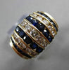 ESTATE LARGE 2.0CT DIAMOND & AAA SAPPHIRE 14KT YELLOW GOLD MULTI ROW RING #20229