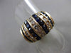 ESTATE LARGE 2.0CT DIAMOND & AAA SAPPHIRE 14KT YELLOW GOLD MULTI ROW RING #20229