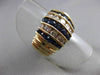 ESTATE LARGE 2.0CT DIAMOND & AAA SAPPHIRE 14KT YELLOW GOLD MULTI ROW RING #20229