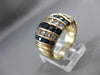 ESTATE LARGE 2.0CT DIAMOND & AAA SAPPHIRE 14KT YELLOW GOLD MULTI ROW RING #20229