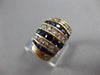 ESTATE LARGE 2.0CT DIAMOND & AAA SAPPHIRE 14KT YELLOW GOLD MULTI ROW RING #20229