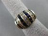 ESTATE LARGE 2.0CT DIAMOND & AAA SAPPHIRE 14KT YELLOW GOLD MULTI ROW RING #20229