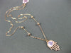 ESTATE MOTHER OF PEAL 14KT ROSE GOLD DOUBLE SIDED CHAMSA LUCKY FLOATING PENDANT