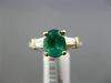 2.04CT BAGUETTE PRINCESS DIAMOND & EMERALD 14KT YELLOW GOLD OVAL ENGAGEMENT RING