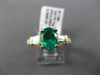 2.04CT BAGUETTE PRINCESS DIAMOND & EMERALD 14KT YELLOW GOLD OVAL ENGAGEMENT RING