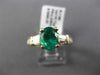 2.04CT BAGUETTE PRINCESS DIAMOND & EMERALD 14KT YELLOW GOLD OVAL ENGAGEMENT RING