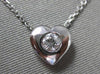 ESTATE .20CT DIAMOND 14KT WHITE GOLD SOLITAIRE HEART PENDANT & CHAIN #1747