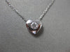ESTATE .20CT DIAMOND 14KT WHITE GOLD SOLITAIRE HEART PENDANT & CHAIN #1747