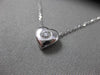 ESTATE .20CT DIAMOND 14KT WHITE GOLD SOLITAIRE HEART PENDANT & CHAIN #1747