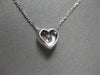 ESTATE .20CT DIAMOND 14KT WHITE GOLD SOLITAIRE HEART PENDANT & CHAIN #1747