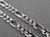 ESTATE LONG 14KT WHITE GOLD CLASSIC FIGARO LINK ANKLE BRACELET #23657