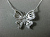ESTATE .25CT DIAMOND 14KT WHITE GOLD BUTTERFLY BY THE YARD FUN FLOATING nECKLACE