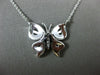 ESTATE .25CT DIAMOND 14KT WHITE GOLD BUTTERFLY BY THE YARD FUN FLOATING nECKLACE