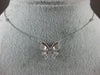 ESTATE .25CT DIAMOND 14KT WHITE GOLD BUTTERFLY BY THE YARD FUN FLOATING nECKLACE