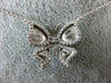 ESTATE .25CT DIAMOND 14KT WHITE GOLD BUTTERFLY BY THE YARD FUN FLOATING nECKLACE