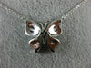 ESTATE .25CT DIAMOND 14KT WHITE GOLD BUTTERFLY BY THE YARD FUN FLOATING nECKLACE