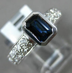 1.27CT DIAMOND & KASHEMERE SAPPHIRE 14KT WHITE GOLD EMERALD CUT ENGAGEMENT RING
