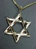 ESTATE 14KT YELLOW GOLD 3D CLASSIC STAR OF DAVID FLOATING PENDANT & CHAIN #25001