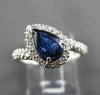 ESTATE 1.50CT DIAMOND & SAPPHIRE 14K WHITE GOLD HALO PEAR ENGAGEMENT RING #24466