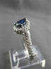 ESTATE 1.50CT DIAMOND & SAPPHIRE 14K WHITE GOLD HALO PEAR ENGAGEMENT RING #24466