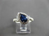ESTATE 1.50CT DIAMOND & SAPPHIRE 14K WHITE GOLD HALO PEAR ENGAGEMENT RING #24466