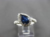 ESTATE 1.50CT DIAMOND & SAPPHIRE 14K WHITE GOLD HALO PEAR ENGAGEMENT RING #24466