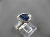 ESTATE 1.50CT DIAMOND & SAPPHIRE 14K WHITE GOLD HALO PEAR ENGAGEMENT RING #24466