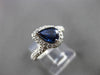 ESTATE 1.50CT DIAMOND & SAPPHIRE 14K WHITE GOLD HALO PEAR ENGAGEMENT RING #24466