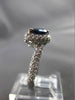 ESTATE 1.50CT DIAMOND & SAPPHIRE 14K WHITE GOLD HALO PEAR ENGAGEMENT RING #24466