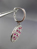 ESTATE 2.69CT DIAMOND & RUBY 14KT WHITE GOLD 3D FILIGREE HUGGIE HANGING EARRINGS