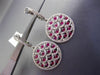 ESTATE 2.69CT DIAMOND & RUBY 14KT WHITE GOLD 3D FILIGREE HUGGIE HANGING EARRINGS