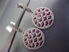 ESTATE 2.69CT DIAMOND & RUBY 14KT WHITE GOLD 3D FILIGREE HUGGIE HANGING EARRINGS