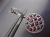 ESTATE 2.69CT DIAMOND & RUBY 14KT WHITE GOLD 3D FILIGREE HUGGIE HANGING EARRINGS