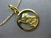 ESTATE 14KT YELLOW GOLD 3D CIRCULAR ANGEL FLOATING PENDANT & CHAIN #25500